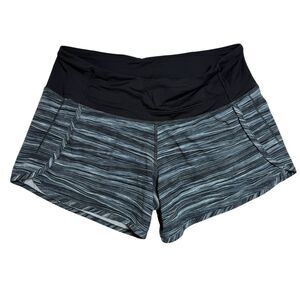 Lululemon Run Times Shorts Womens 4 Low Tide Alpine White Black Athleisure